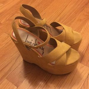 Yellow high heel shoes